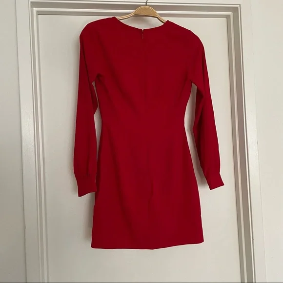 Twist Front Red Cocktail Dress - Picture 5 of 6